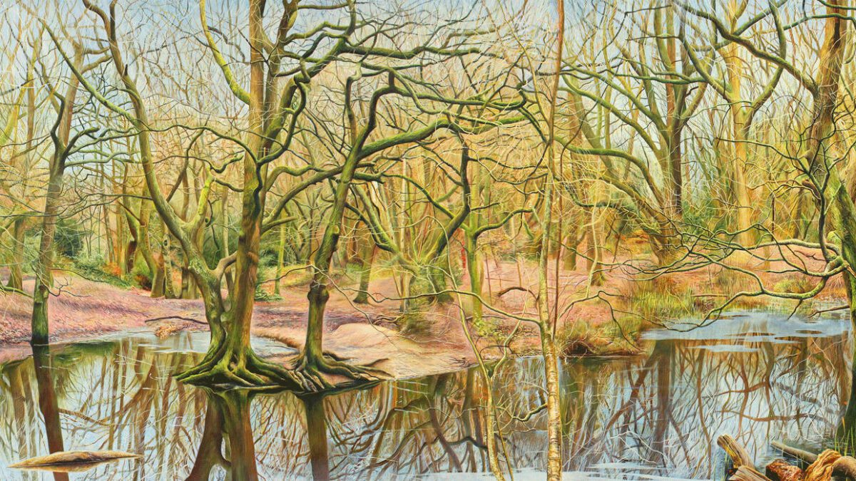 Iron Pan Ponds, oil on canvas, 129x375cm